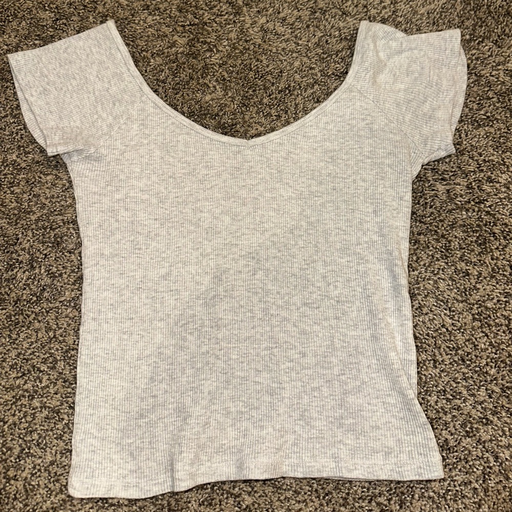 Brandy Melville Ribbed Gray Top